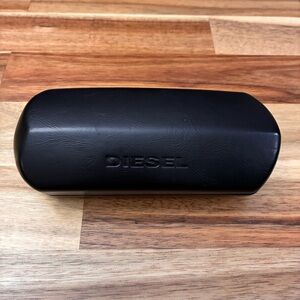 Diesel Glasses Case Hard Shell Black Faux Leather w/ Microfiber Cloth